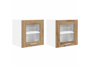 Meuble de rangement, armoire suspendue 2 pcs chêne artisanal bois d'ingénierie shl9641