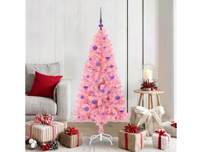 Sapin de noël, arbre de noël rose 150 cm pvc shl2091  - Conforama B