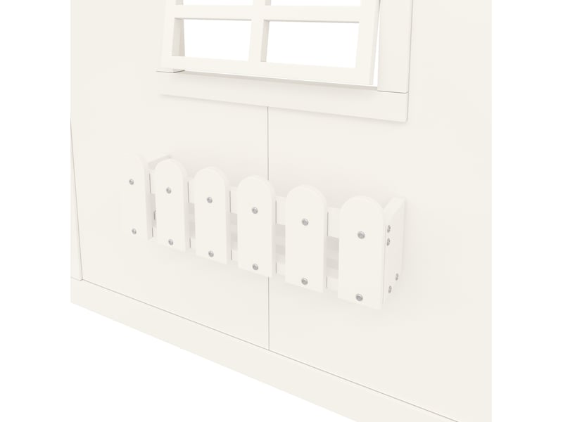  Lit mezzanine enfant 90 x 200 cm en bois blanc avec escalier de rangement, fenêtre et led, sans matelas  - Conforama D
