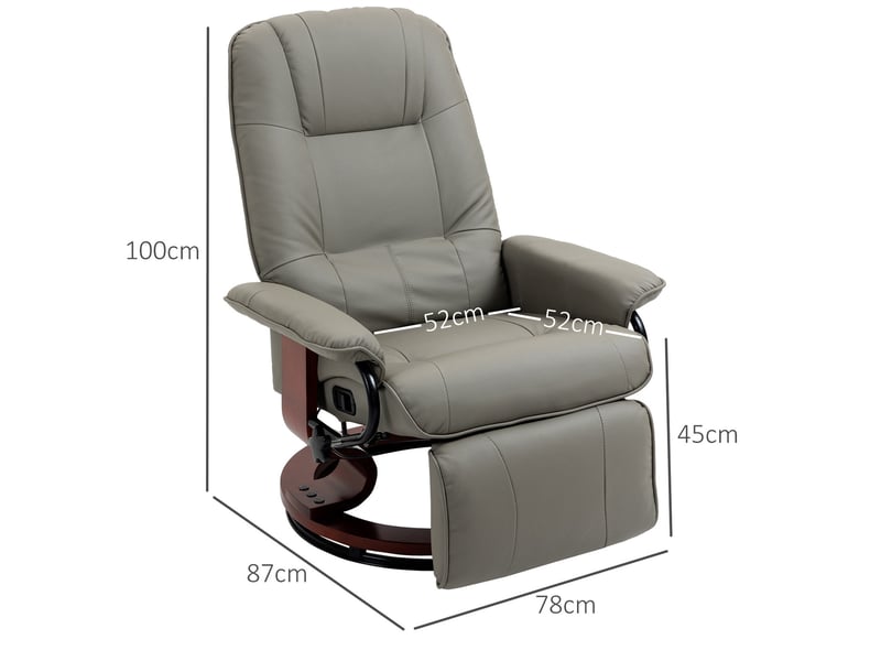  Fauteuil relax électrique 145° avec fonction allongée, bouton latéral et repose-pieds en mousse gris  - Conforama C