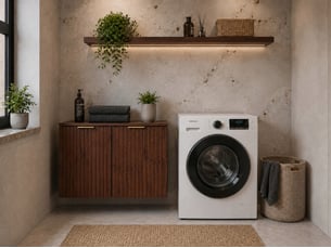 Ensemble de meubles bas flow noyer foncé 80 cm avec panier à linge