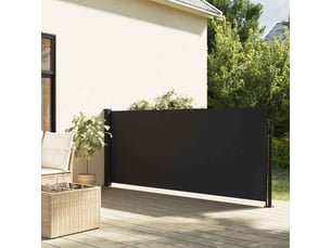Auvent latéral rétractable, store latéral paravent noir 140x600 cm shl8332