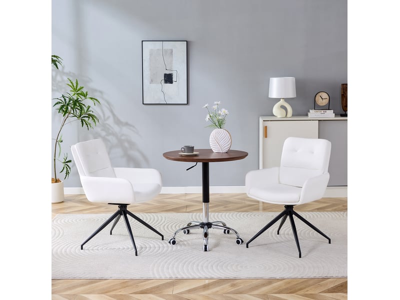  Lot de 2 chaises de salle à manger pivotantes 360° en pu evryae  - Conforama D