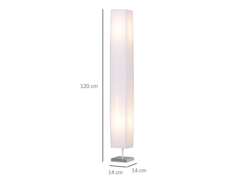  Lampadaire lampe sur pied de salon style moderne lampadaire sur pied avec interrupteur pour salon et chambre 120 cm blanc  - Conforama E
