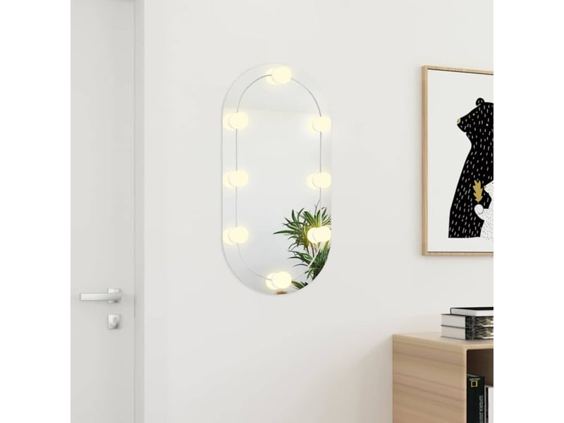  Miroir, miroir décoratif avec éclairage led 80x40 cm verre ovale cf62687  - Conforama C