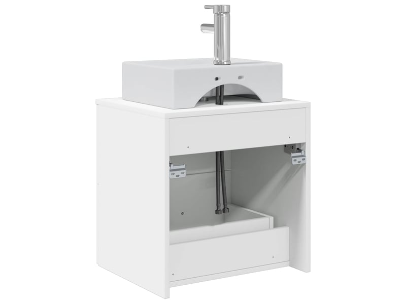  Vanité de lavabo mural, meuble de rangement blanc 49.5x41x62.5 cm shl241  - Conforama E