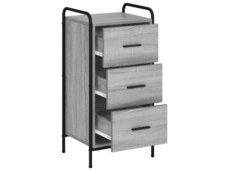 Buffet salon, buffet de rangement sonoma gris 97x33x81 cm bois d'ingénierie shl86462 - Conforama C