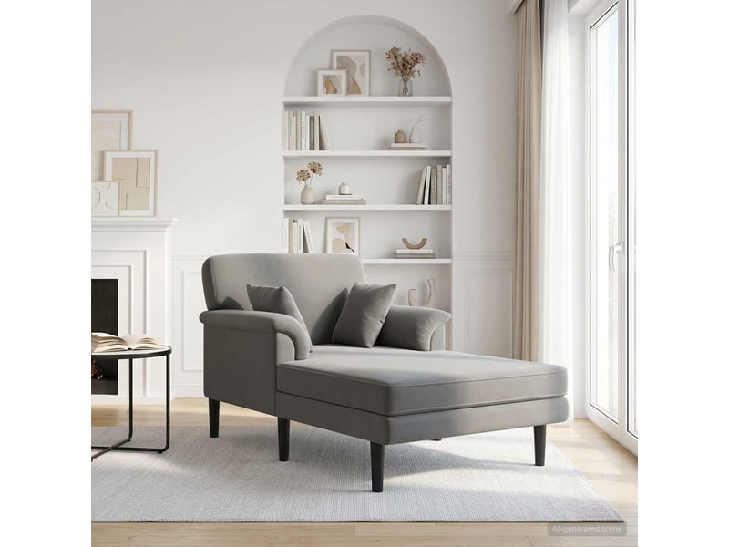 Vidaxl chaise longue gris foncé velours - Conforama B