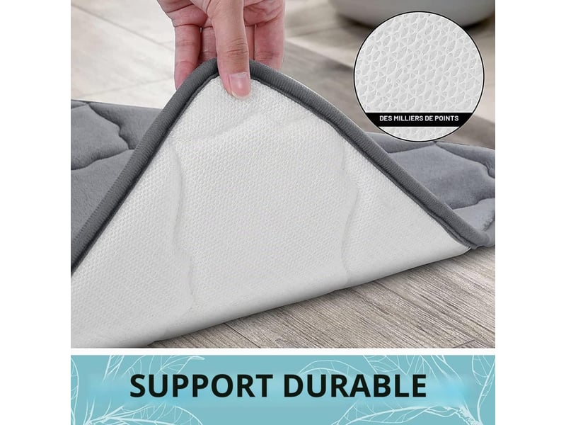  Tapis de bain antiderapant,tapis salle de bain en mousse à mémoire douce, absorbant,lavable en machine - 40 x 60 cm, noir  - Conforama B
