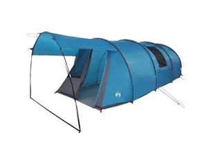 Tente tunnel, tente de camping 4 personnes bleu et gris shl88735