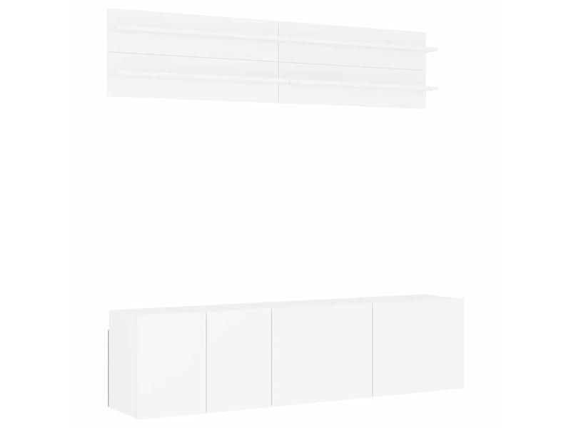  Unités murales tv 6 pcs blanc bois d'ingénierie  - Conforama A