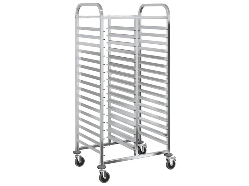 Desserte de cuisine, chariot à plateaux 32 bacs gn 75x55x162,5 cm acier inoxydable - Conforama A