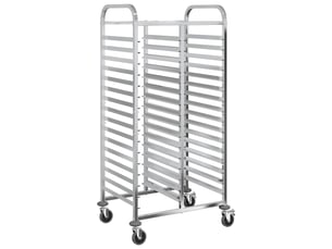 Desserte de cuisine, chariot à plateaux 32 bacs gn 75x55x162,5 cm acier inoxydable