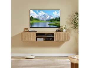 Meuble tv coloris naturel 160 cm <strong>VIVRYN</strong> <strong></strong>