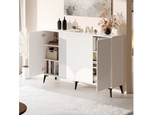 Buffet 4 porte(s)   <strong>ELVMI</strong> <strong></strong> - 160 cm coloris blanc 