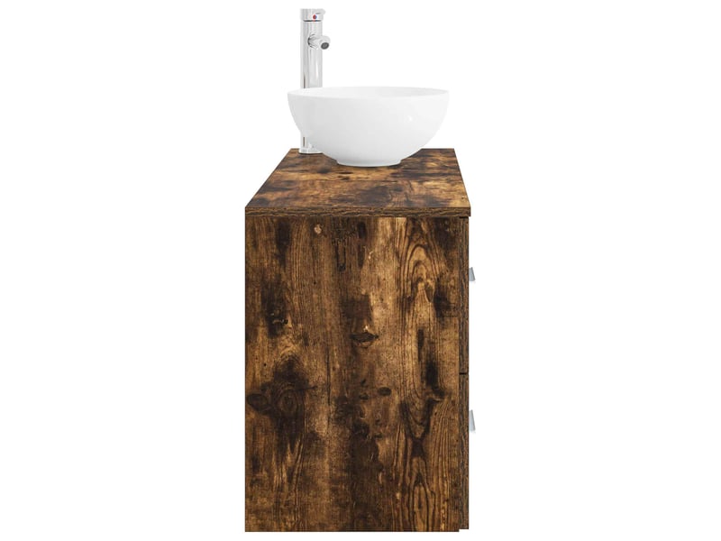  Ensemble de mobilier de salle de bain 2 pcs chêne fumé shl400  - Conforama D