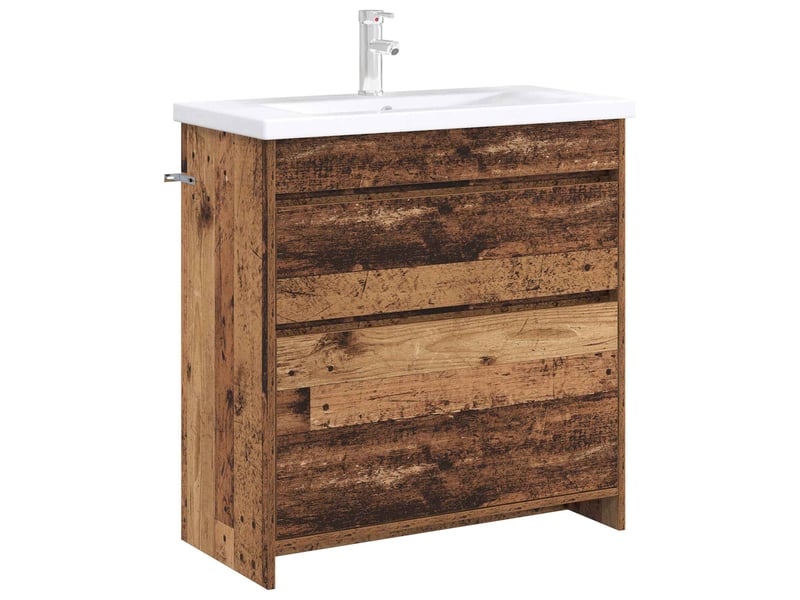  Meuble sous lavabo de salle de bain, commode bois ancien shl2987  - Conforama C