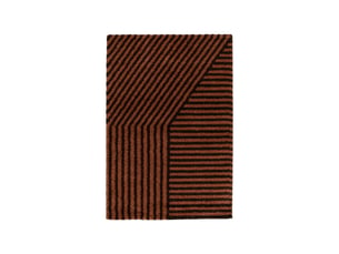 Tapis intérieur rayures marron et terracotta 120 x 170cm - telya