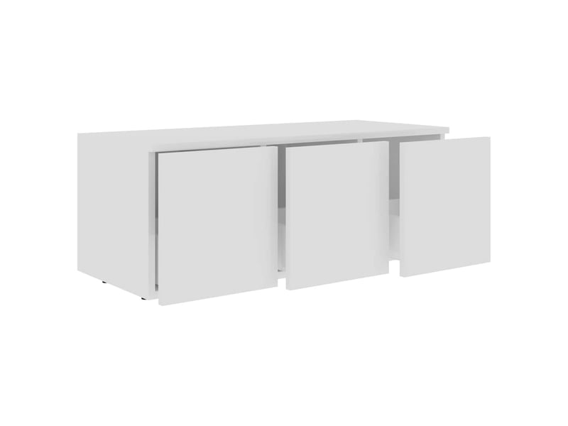  Meuble tv - banc tv - meuble de rangement blanc 80x34x30 cm bois d'ingénierie  - Conforama D