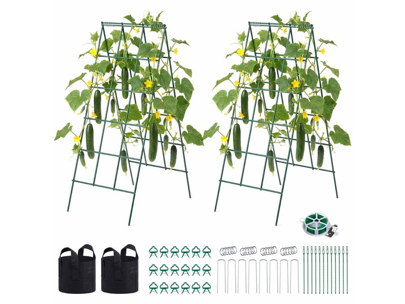  Vevor treillis à concombres jardin plante grimpante forme a 4 grilles 117x46 cm  - Conforama A