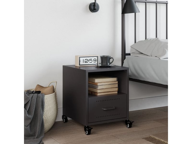  Table de chevet - cabinet de chevet - table de nuit noir 36x39x43,5 cm acier  - Conforama B