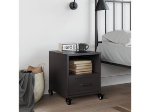 Table de chevet - cabinet de chevet - table de nuit noir 36x39x43,5 cm acier