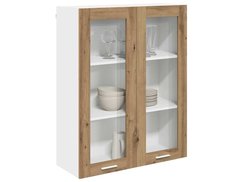 Meuble de rangement cuisine, armoire suspendue chêne artisanal 80x31x100cm shl2262 - Conforama C