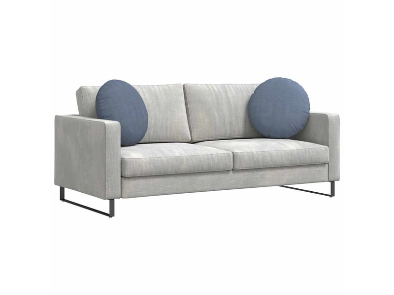  Lot de 2 coussins de siège, coussins décoratifs tissu en velours côtelé bleu ø50 x 19 cm cf59789  - Conforama C