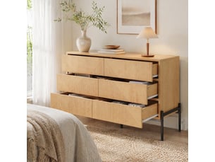 Buffet 0 porte(s)  6 tiroir(s) <strong>MODENUIT </strong> <strong></strong> - 115.5 cm coloris naturel 