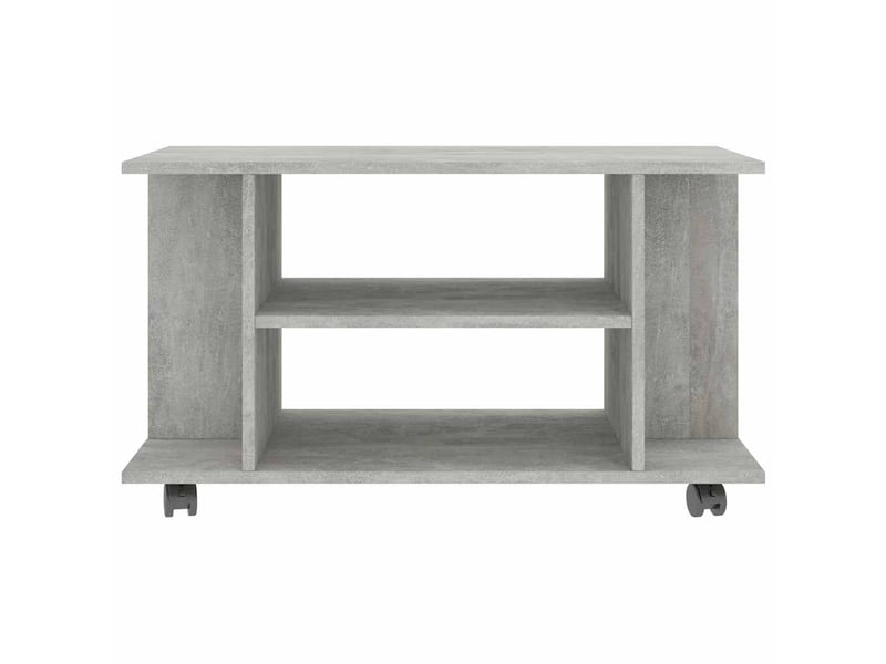  Meuble tv - banc tv - meuble de rangement et roulettes gris béton 80x40x45 cm bois d'ingénierie  - Conforama D