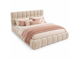 Lit 2 places 140x190 cm    coloris beige