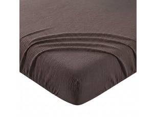 Drap housse 160x200+35 cm gaze de coton - coton 57 fils charbon