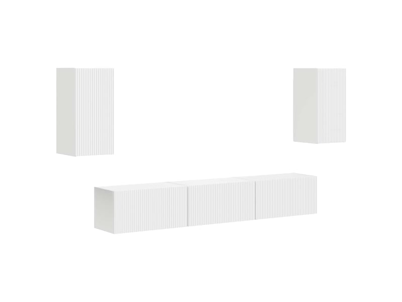  Ensemble meuble tv - banc tv - meuble de rangement 5 pcs blanc bois d'ingénierie  - Conforama A