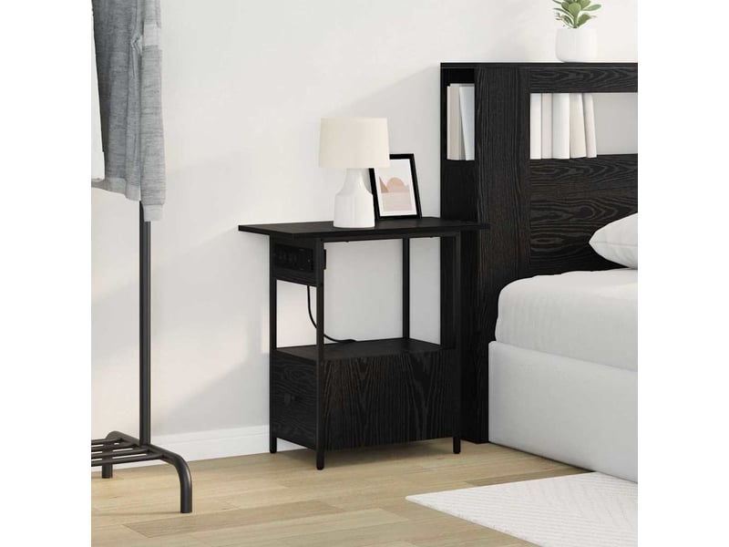 Table de chevet - cabinet de chevet - table de nuit chêne noir 60 x 30 x 61 cm bois d'ingénierie  - Conforama D