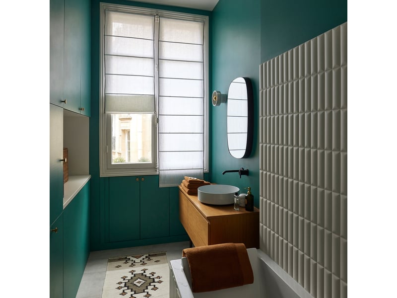  Store bateau en lin lavé légèrement froissé  carlina 26589 - Conforama C