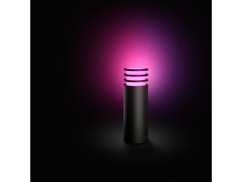 Eclairage exterieur smart potelet lucca ip44 anthracite 1 ampoule e27 8,1 w couleur 929004308501 - Conforama D