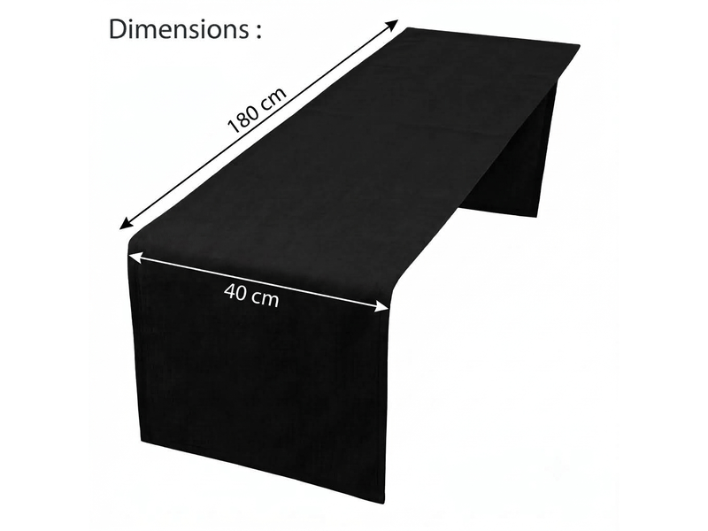  Chemin de table élégant - 40x180 cm - effet lin déperlant et imperméable - gris foncé  - Conforama E