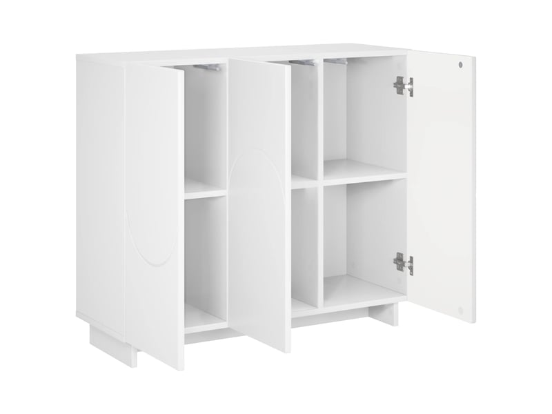  Buffet - bahut - meuble de rangement blanc brillant 85,5 x 31 x 75 cm bois d'ingénierie  - Conforama C