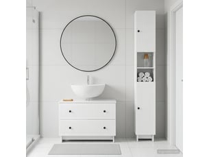 Ensemble de 2 meubles de salle de bain ede blanc brillant cf63128