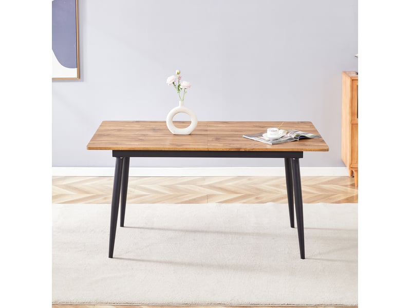  Table de salle à manger rectangulaire 190,5 x 80 cm – bois – style industriel pour 6 à 8 personnes  - Conforama D
