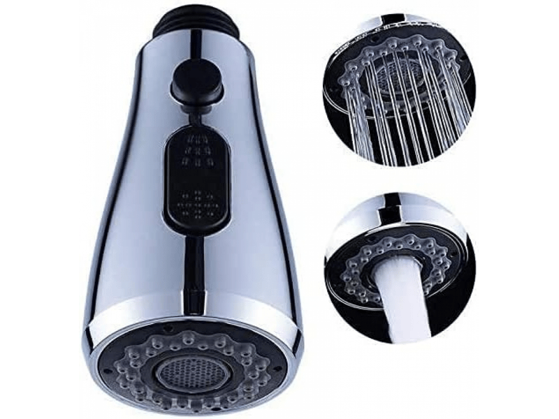 Waterdrops douchette rétractable evier robinet cuisine avec bouton stop 2 types de jet pro tête universelle pour mitigeur wc robinet salle de bain - Conforama A