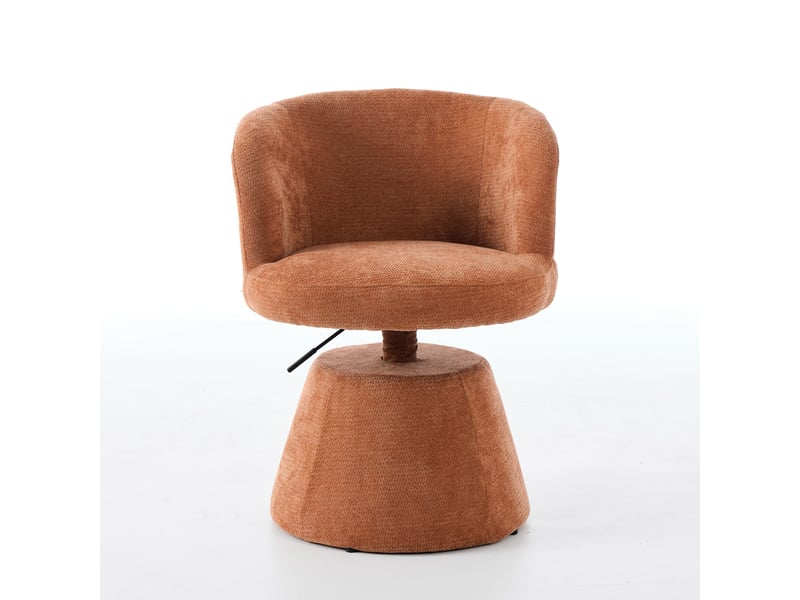  Tabouret de bar pivotant de1878og terracotta réglable en hauteur avec revêtement chenille 360°  - Conforama A