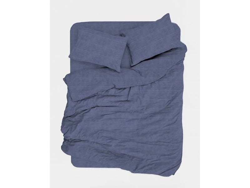  Housse de couette bleue 140 x 200 cm en coton renforce + taie 60 x 60 cm 129CTN34756 - Conforama B