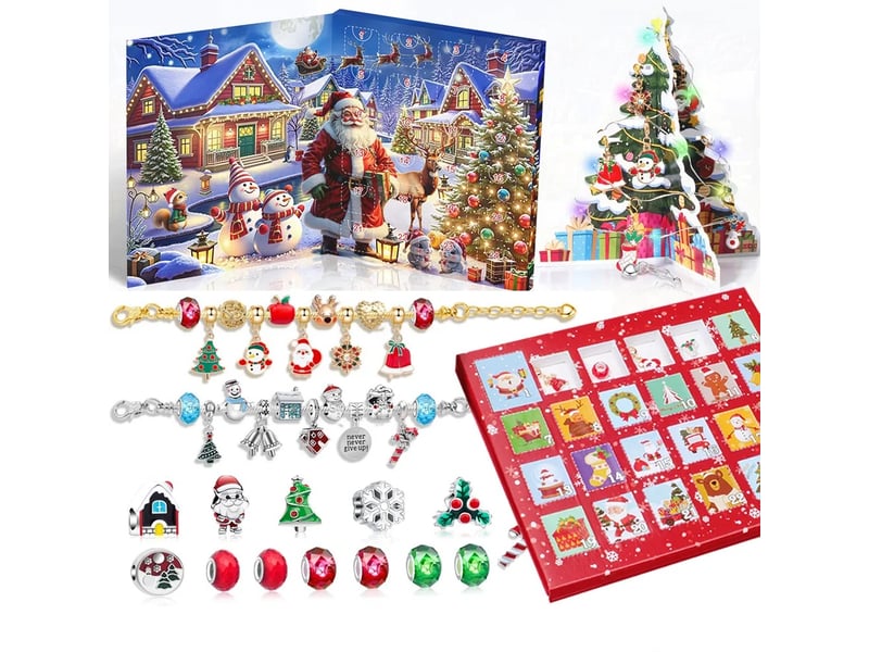Calendrier de l'avent 2026 fille – 24 jours de bijoux et bracelets à créer, kit créatif pour enfant de 5 à 14 ans - Conforama B