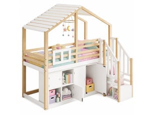 Lit mezzanine 90x200 cm <strong>HAVRYA</strong> <strong></strong> coloris blanc