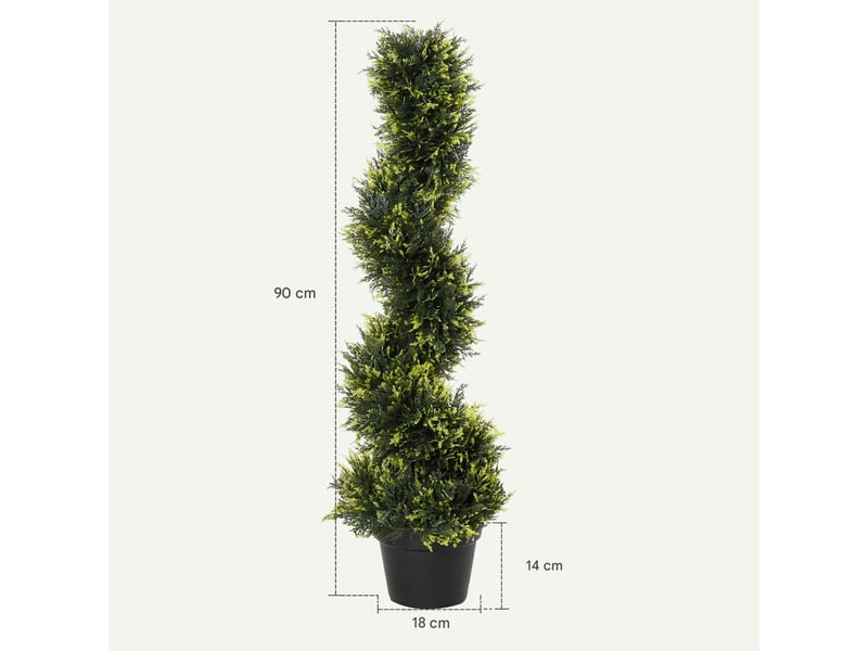  Plante artificielle cèdre en spirale avec pot plastique vert ø 18 x h 90 cm  - Conforama C