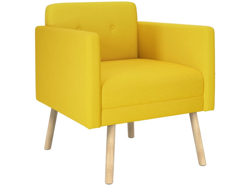  Vidaxl fauteuil d'appoint jaune clair tissu  - Conforama D