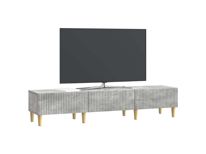  Meuble tv - banc tv - meuble de rangement gris béton 147 x 34,5 x 30 cm bois d'ingénierie  - Conforama C