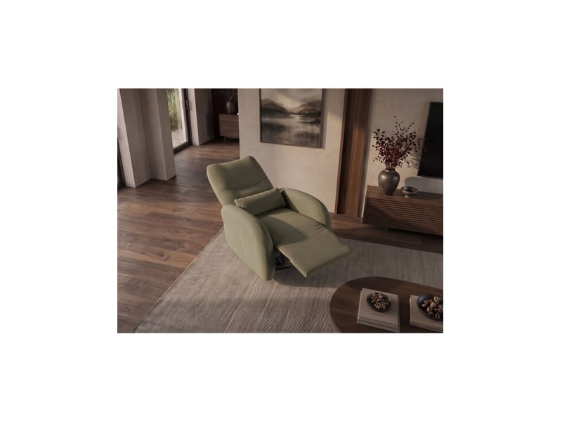Fauteuil relax électrique relaxio - tissu vert kaki - rotatif 360° - Conforama E