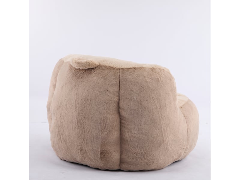  Canapé poire modenvie grand format multicolore marron et camel en fausse fourrure avec mousse haute résilience 106 x 110 x 77 cm  - Conforama E